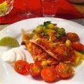 Enchiladas med kyckling, salsa roja och salsa[...]