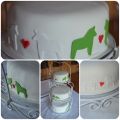 Bröllopstårta med dalahästar!