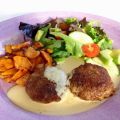 Lammfärsbiffar med parmesansås