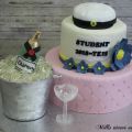Studenttårta med champangeflaska och ätbart[...]