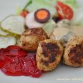 Kycklingköttbullar och svampsås