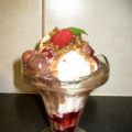 Snabb och god hallondessert