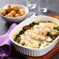Snabb fiskgratäng med kantareller - 377 kcal