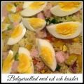 Bulgursallad med ost och kassler