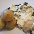 Torsk på spenatbädd med örtcremefraiche