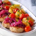 Köttfärsbiffar med rödlöksmarmelad
