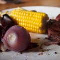 Saker grillade i sitt eget skal