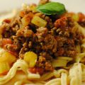 Köttfärssås med selleri och pasta