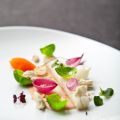 Tartar på hälleflundra med hummercrème
