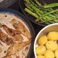 Smörstekt flundra med senapssås