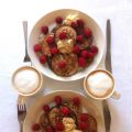 Havreplättar med hallon och cashewsmör