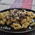 Pasta med färs- och svampsås