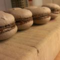 Macarons och färskost med choklad