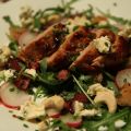 Ugnstekt fläskfilé med en sallad på St Agur,[...]
