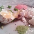 Vaktelägg. Löjrom. Piplök från husmors odlingar.