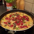 Festlig krämig fläskfilé med svamp och bacon