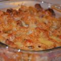 Krämig pastagratäng med fläskfilé