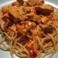 Fläskfilé i smakrik sås med pasta