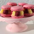 Macarons med hallon och vaniljkräm
