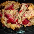 Scones med choklad och hallon