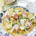 Öppen bondomelett med färskpotatis