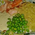 Lax med pasta och citronsås