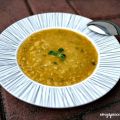 Red curry lentil soup with coconut milk