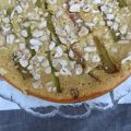 Vit kladdkaka med kardemummakokt rabarber och[...]