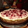 Julig cheesecake med vit choklad och lingon