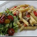 Baconpastasås med champinjoner, paprika och lök