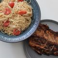 Krämig pasta till grillad lax