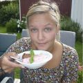 Vit kladdis med hallonmousse