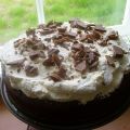 Kladdkaka med daimgrädde