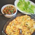 Blomkålsfrittata med tomat- och kikärtstopping