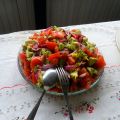 Tomat- och rödlökssallad med avokado och dill