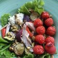 Kycklingsallad med rostade grönsaker