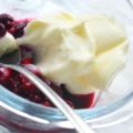 Hallon och blåbärskompotts dessert (Lchf)