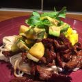 Lövbiff med mango- och avokadosalsa