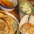 Crêpes fyllda med apelsin och getost