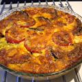 Aubergine- och tomatpaj