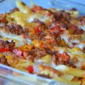 Pastagratäng med köttfärs och paprika