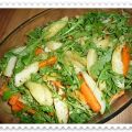 Anders klyftpotatis med morötter och ruccola