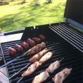 Enkla grillspett och enkel knäckig äppelpaj.