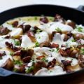 Potatisomelett med champinjoner och fisk