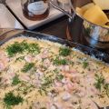 Vit fisk i ugn med citron- och gräslökssås