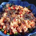 Grillad laxsallad med nektarinsalsa