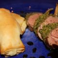 Örtbakade lammracks med potatisrullar och[...]
