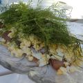 Matjesfat med hackat ägg, brynt smör och dill