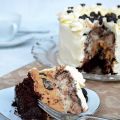 Chocolate chip cookie dough brownie cake