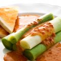 Kokt purjolök med tomatsås
